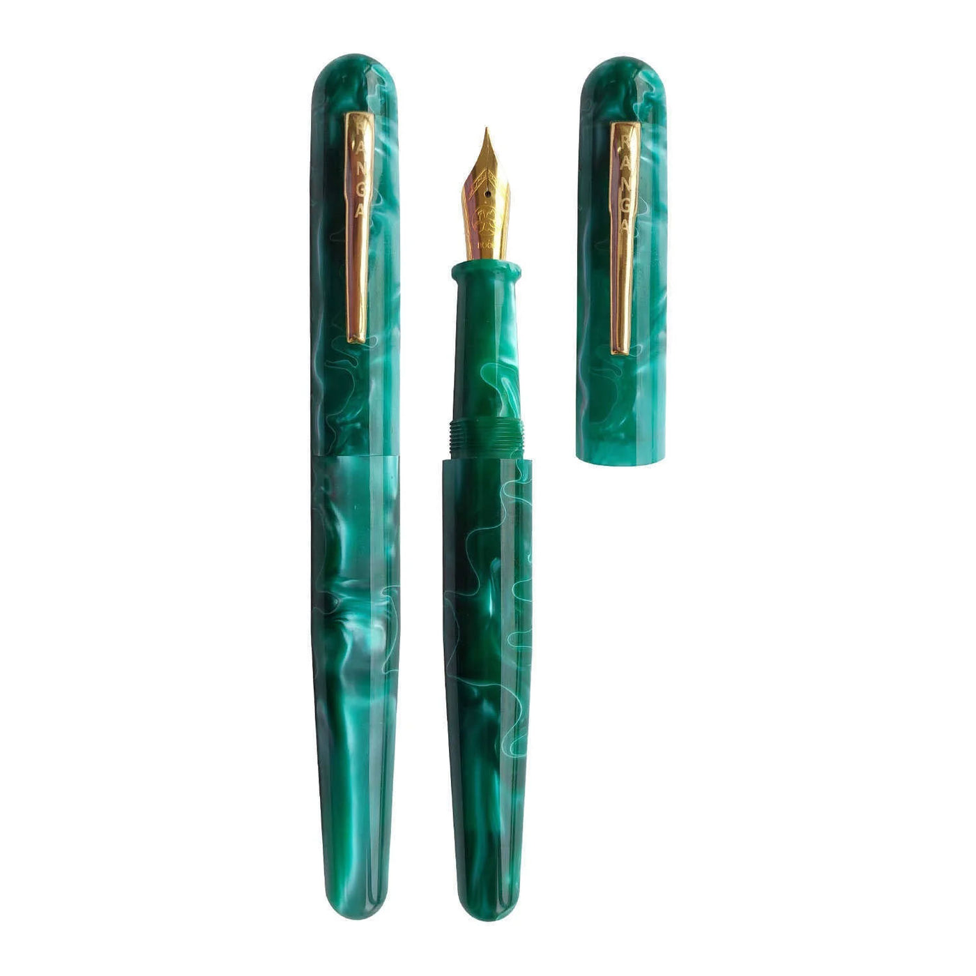 Ranga Pens Model 4C Regular Acrylic Fountain Pen Malachite Green 5