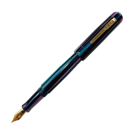Ranga Peytonstreetpens Premium Acrylic Fountain Pen, Blue Pink Stripes - Steel Nib