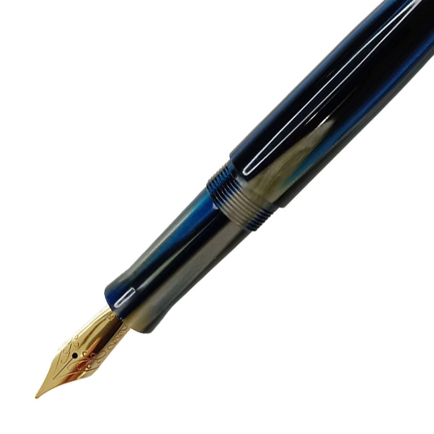 Ranga Peytonstreetpens Premium Acrylic Fountain Pen Blue Stripes Steel Nib Image 2
