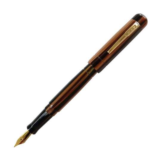 Ranga Peytonstreetpens Premium Acrylic Fountain Pen, Brown Stripes - Steel Nib