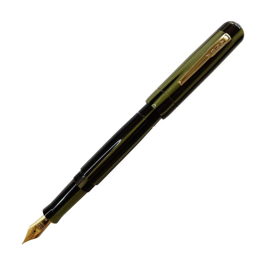 Ranga Peytonstreetpens Premium Acrylic Fountain Pen, Olive Black Stripes - Steel Nib