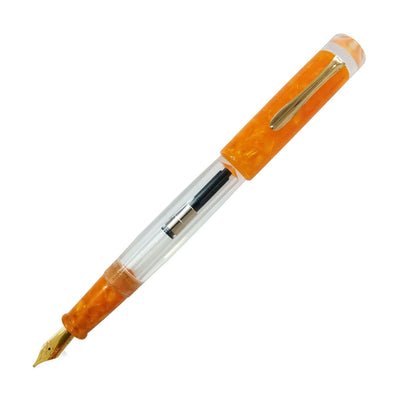 Ranga Splendour Peak Premium Acrylic Fountain Pen Clear Orange Steel Nib 1