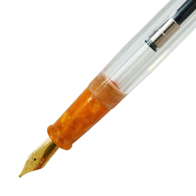 Ranga Splendour Peak Premium Acrylic Fountain Pen Clear Orange Steel Nib 2