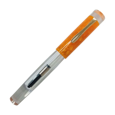 Ranga Splendour Peak Premium Acrylic Fountain Pen Clear Orange Steel Nib 4