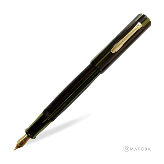 Ranga Splendour Peak Premium Acrylic Fountain Pen, Olive Black Stripes - Steel Nib