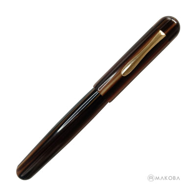 Ranga Splendour Round Premium Acrylic Fountain Pen Brown Stripes Steel Nib 3