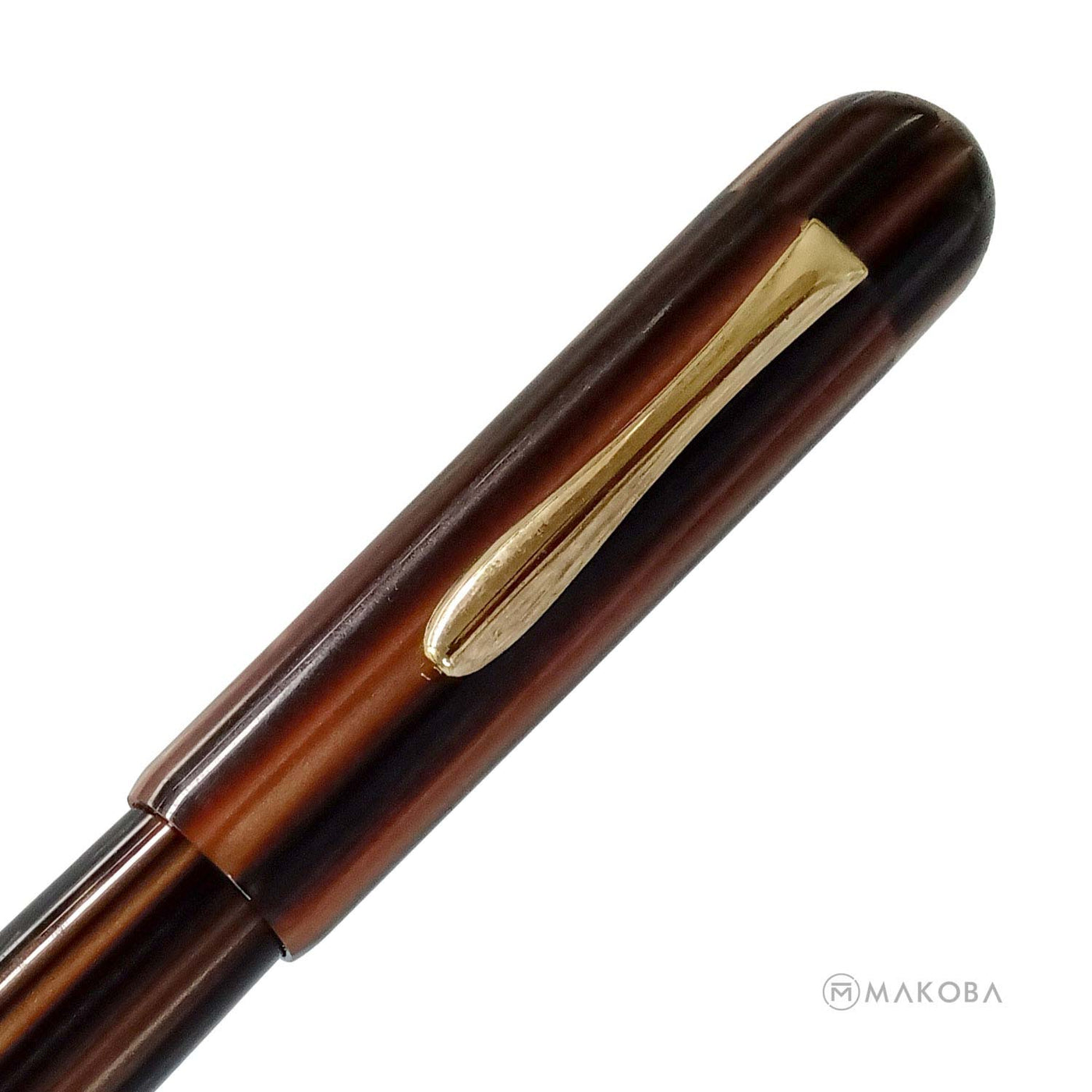 Ranga Splendour Round Premium Acrylic Fountain Pen Brown Stripes Steel Nib 4