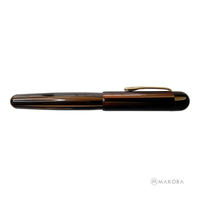 Ranga Splendour Round Premium Acrylic Fountain Pen Brown Stripes Steel Nib 5