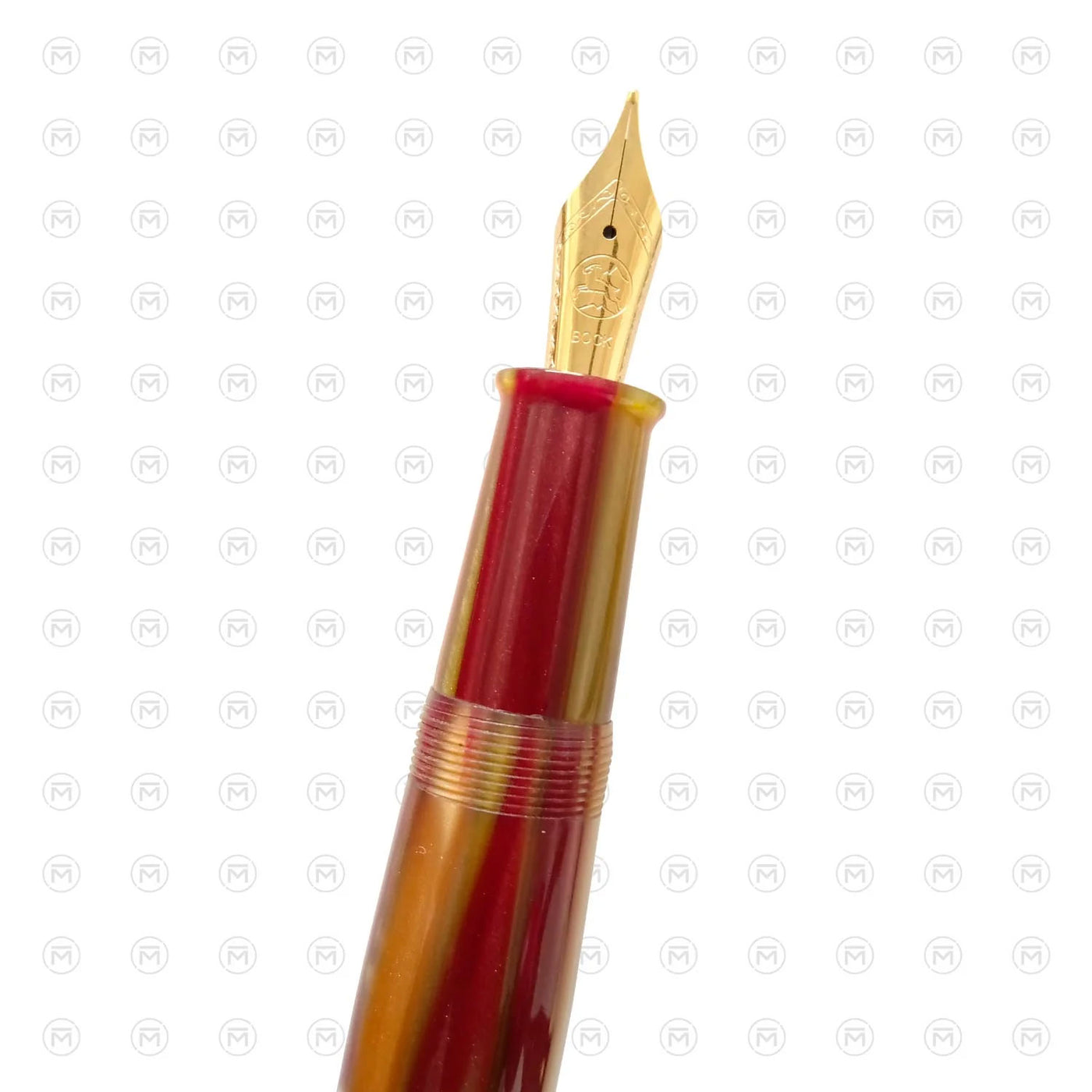 Ranga Splendour Round Premium Ebonite Fountain Pen Golden Strips 2