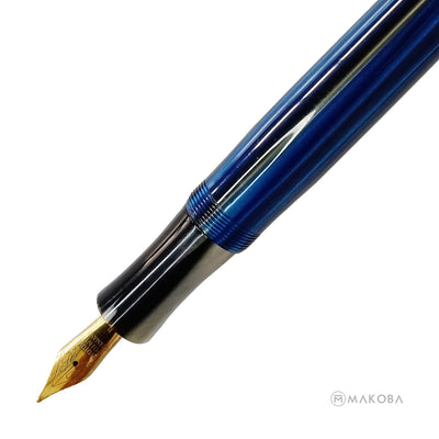 Ranga Splendour Torpedo Premium Acrylic Fountain Pen Blue Stripes Steel Nib 2