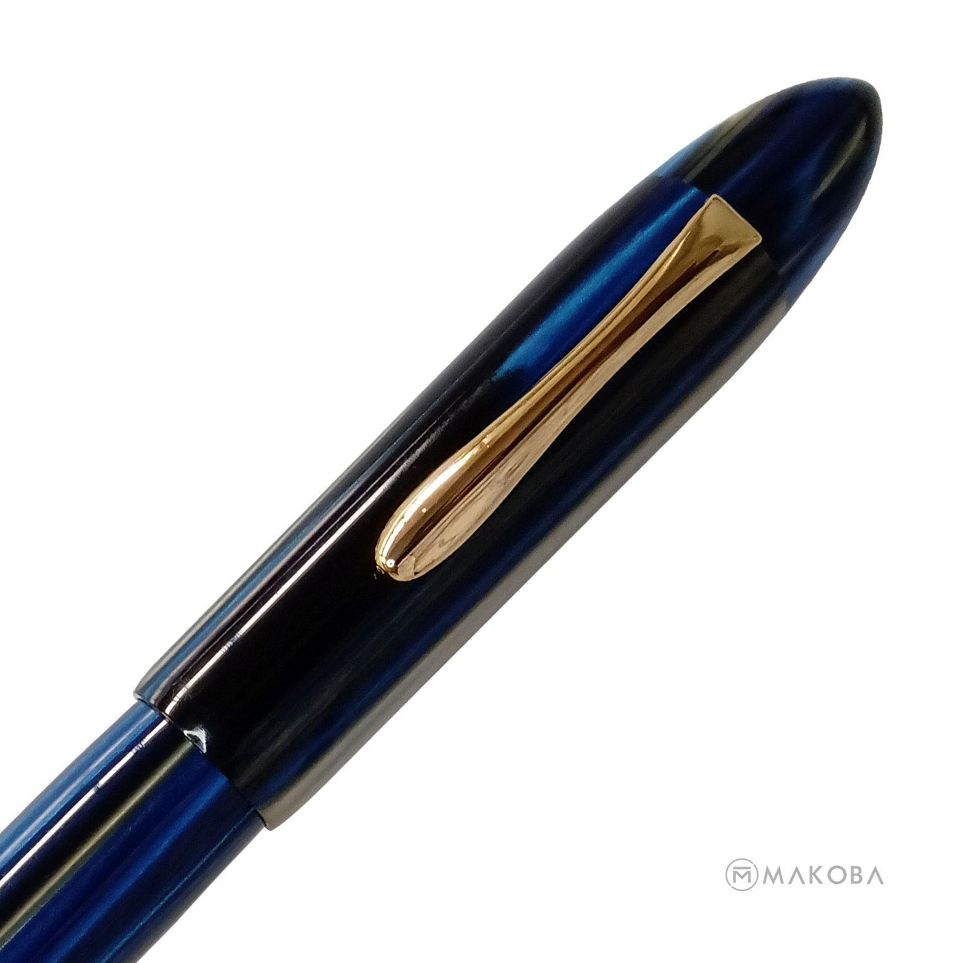 Ranga Splendour Torpedo Premium Acrylic Fountain Pen Blue Stripes Steel Nib 4