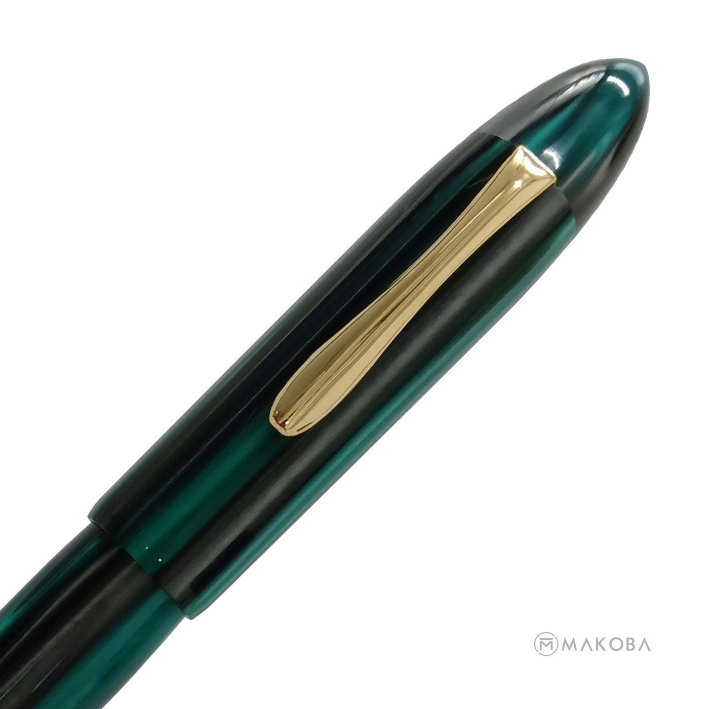 Ranga Splendour Torpedo Premium Acrylic Fountain Pen Green Stripes Steel Nib 3