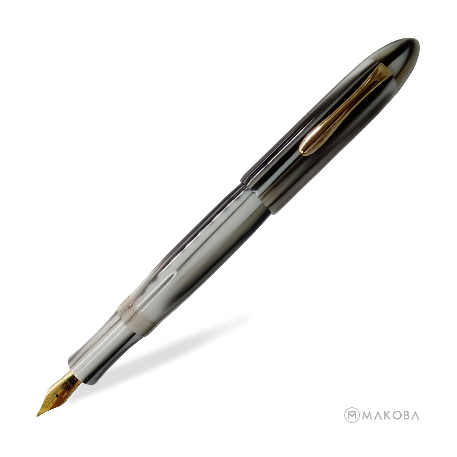 Ranga Splendour Torpedo Premium Acrylic Fountain Pen, White Black Stri ...