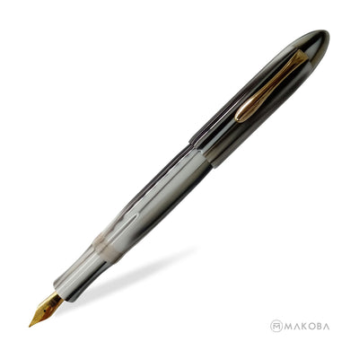 Ranga Splendour Torpedo Premium Acrylic Fountain Pen White Black Stripes Steel Nib 1