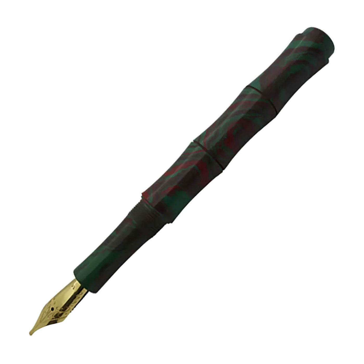 Ranga Thin Bamboo Premium Ebonite Fountain Pen Green Pale Pink Steel Nib 1