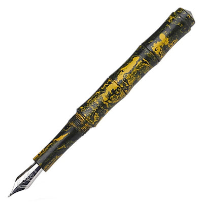 Ranga Thin Bamboo Premium Ebonite Fountain Pen Yellow Black Steel Nib 1