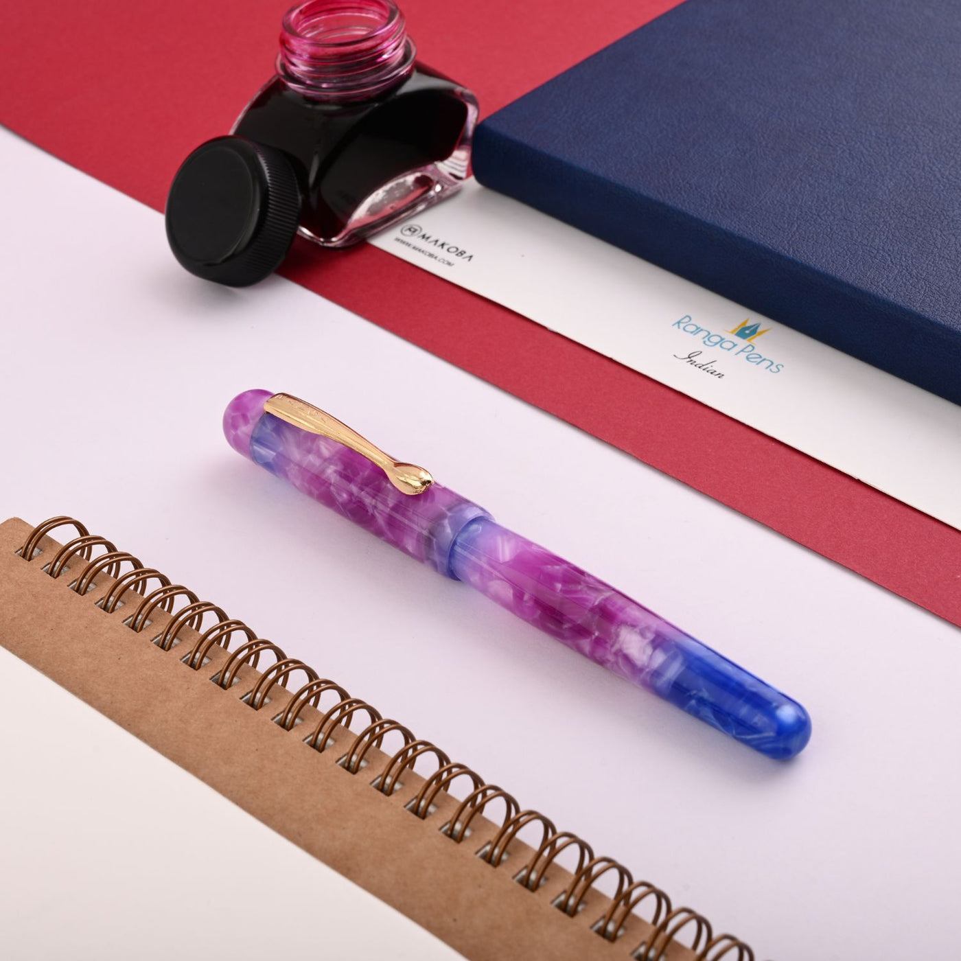 Ranga 3C Premium Acrylic Fountain Pen - Blue Purple Parfait GT 2