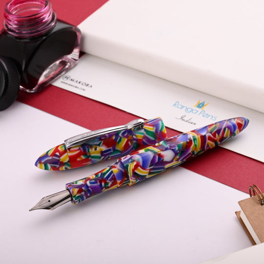 Ranga 9B Premium Acylic Fountain Pen - Kaleidoscope Weave CT
