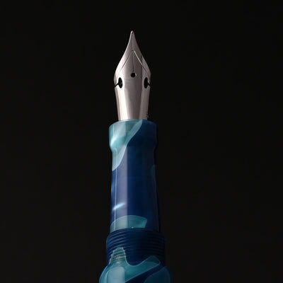 Ranga Abhimanyu Acrylic Fountain Pen - Aqua Blue Swirl