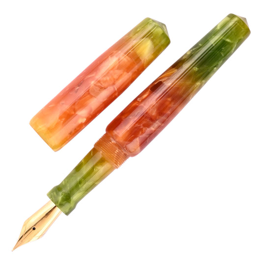 Ranga Abhimanyu Premium Acrylic Fountain Pen - Green Orange Parfait