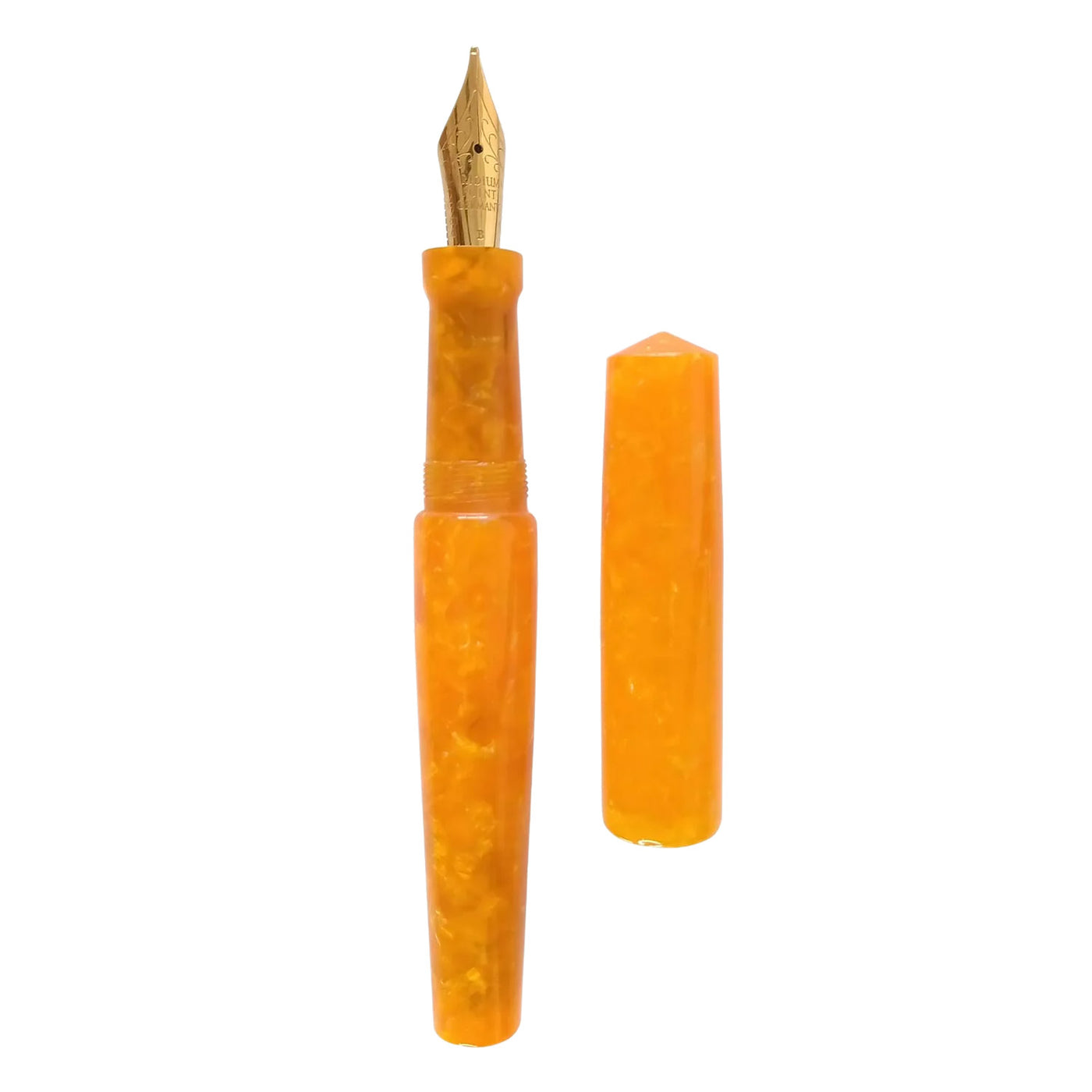 Ranga Abhimanyu Premium Acrylic Fountain Pen, Orange Cracked Ice - Ste ...