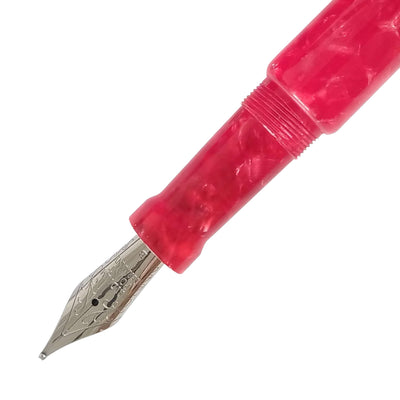 Ranga Abhimanyu Premium Acrylic Fountain Pen Red-On-Red Cracked Ice Steel Nib 2