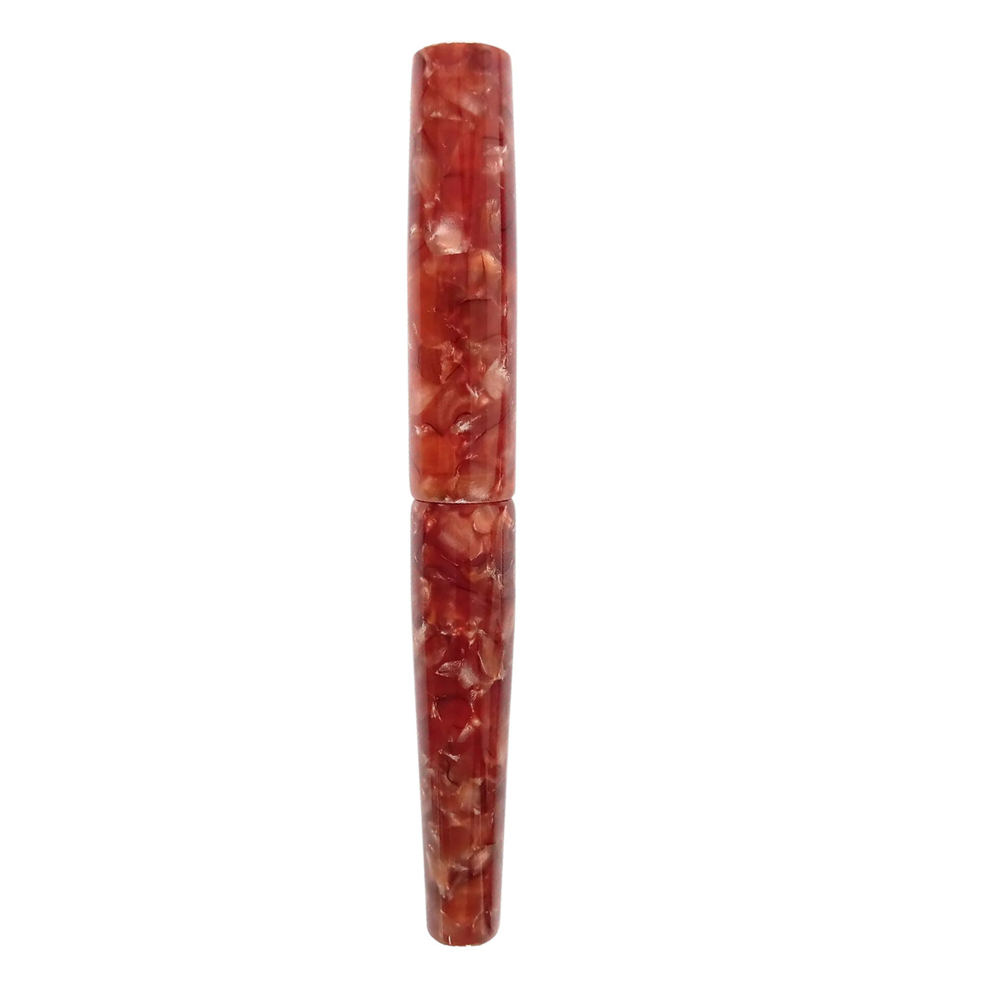 Ranga Abhimanyu Premium Acrylic Fountain Pen Rust Red Cracked Ice Steel Nib 5