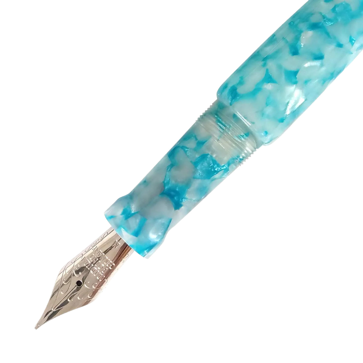 Ranga Abhimanyu Premium Acrylic Fountain Pen Turquoise Cracked Ice 2