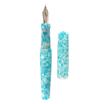 Ranga Abhimanyu Premium Acrylic Fountain Pen Turquoise Cracked Ice 3