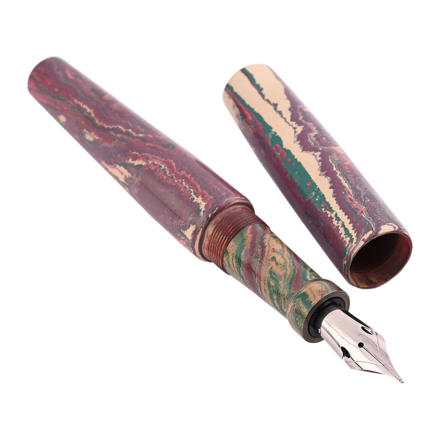 Ranga Abhimanyu Premium Ebonite Fountain Pen Green/Red/White 3