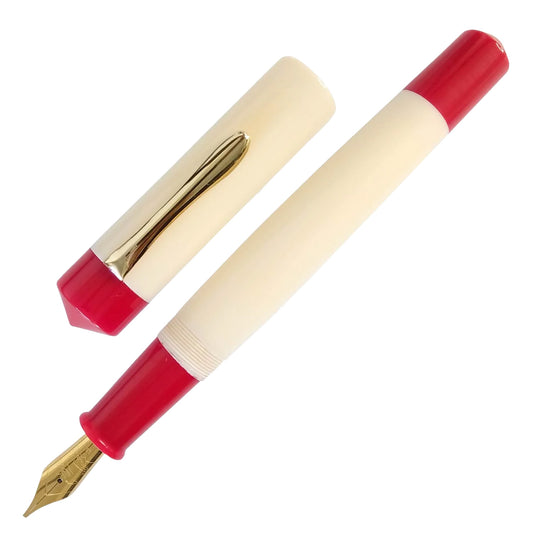 Ranga Ganesha Premium Acrylic Fountain Pen, Red - Steel Nib