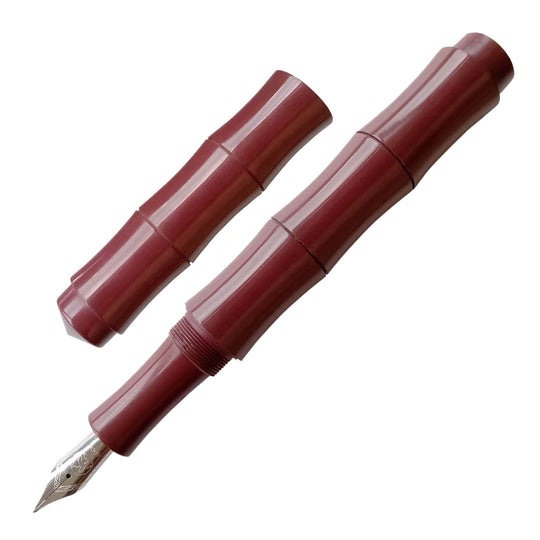 Ranga Giant Bamboo Regular Ebonite Fountain Pen, Solid Chocolate Brown - Steel Nib