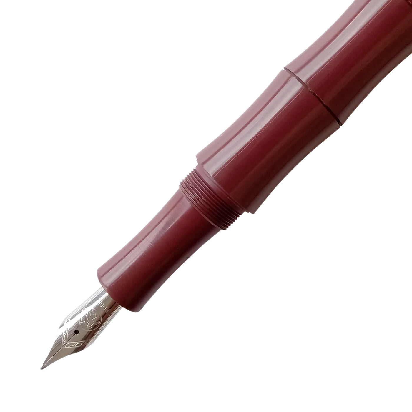 Ranga Giant Bamboo Regular Ebonite Fountain Pen, Solid Chocolate Brown - Steel Nib