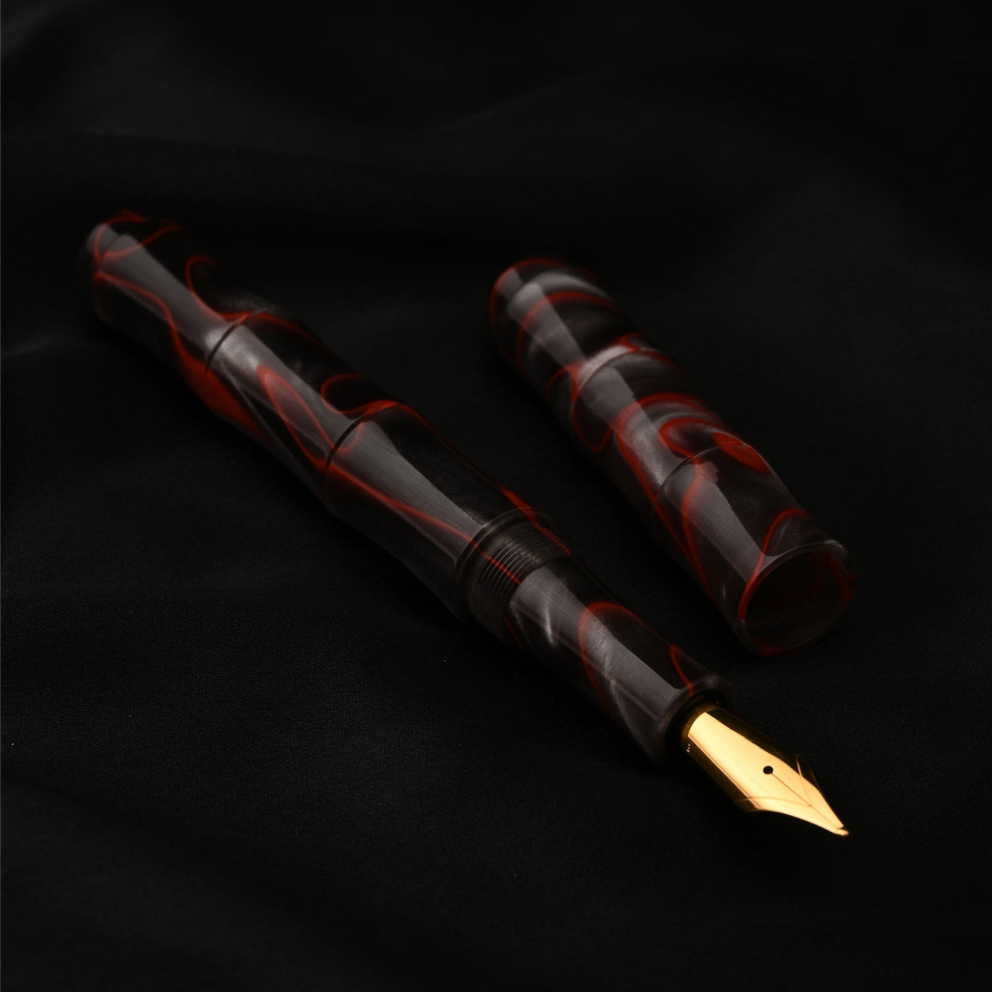 Ranga Regular Bamboo Premium Acrylic Fountain Pen - Scarlet Pewter 6
