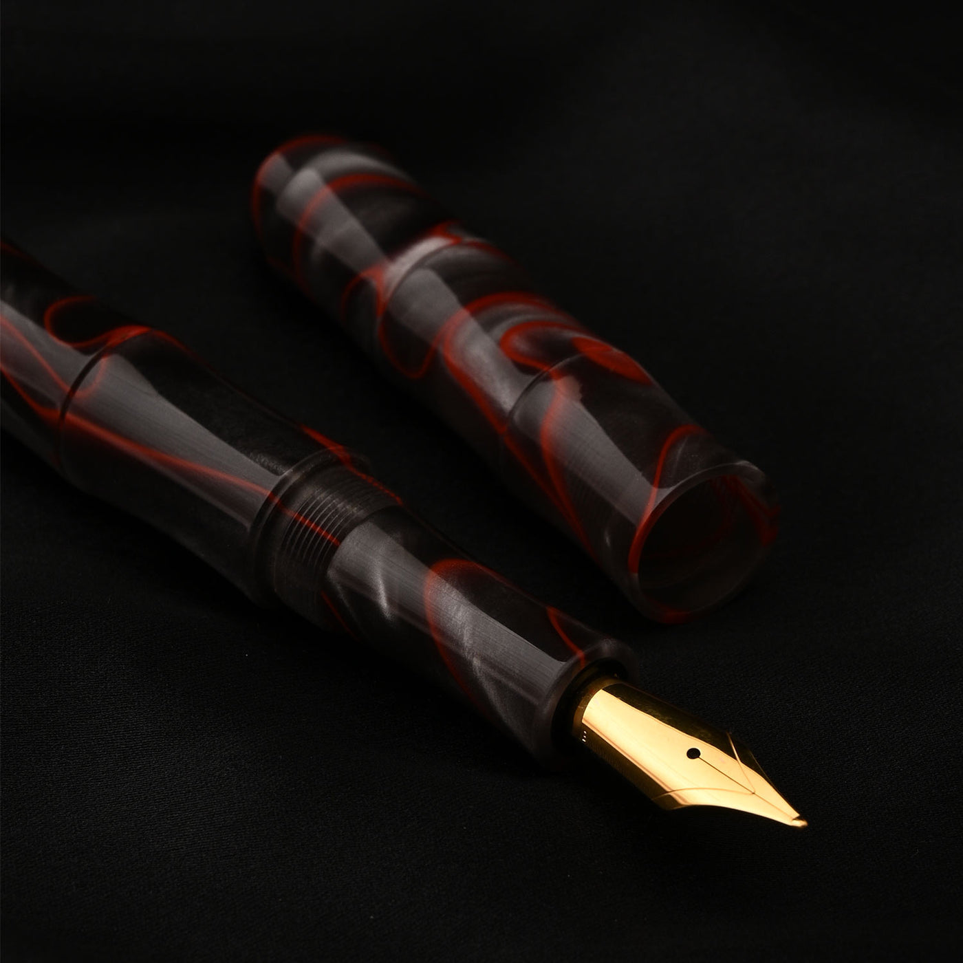 Ranga Regular Bamboo Premium Acrylic Fountain Pen - Scarlet Pewter 7