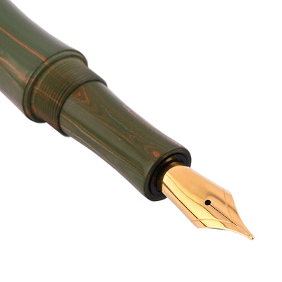 Ranga Regular Bamboo Premium Ebonite Fountain Pen Green/White/Orange Woodgrain 2