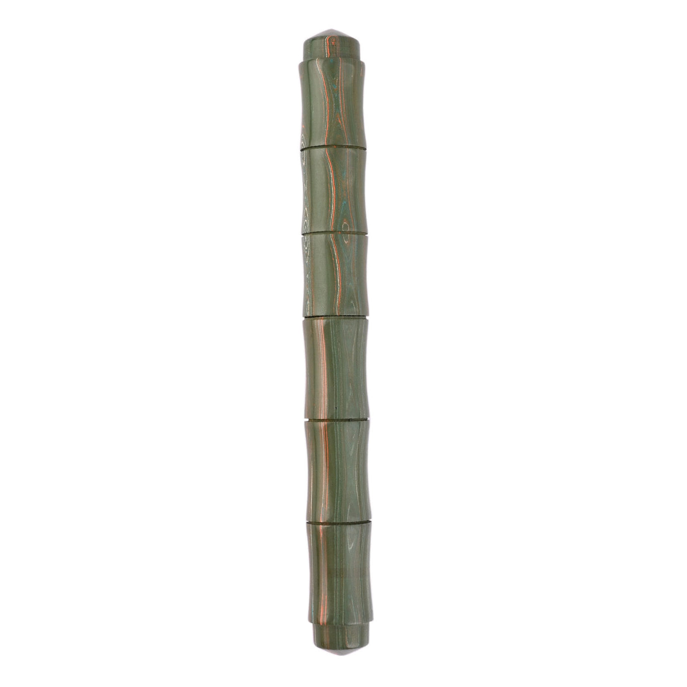 Ranga Regular Bamboo Premium Ebonite Fountain Pen Green/White/Orange Woodgrain 4