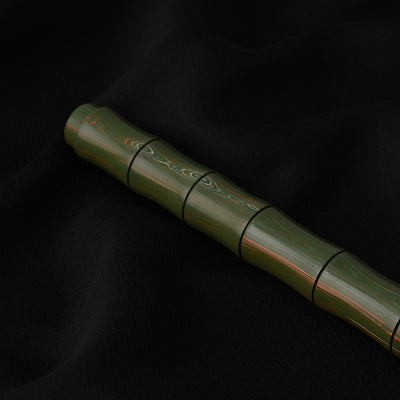 Ranga Regular Bamboo Premium Ebonite Fountain Pen Green/White/Orange Woodgrain 10