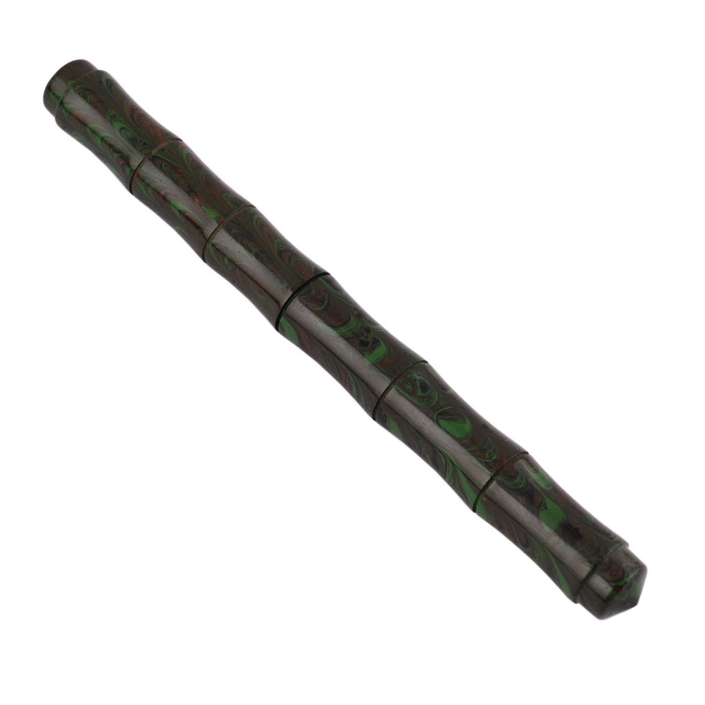 Ranga Thin Bamboo Ebonite Fountain Pen Green Black Ripple 4