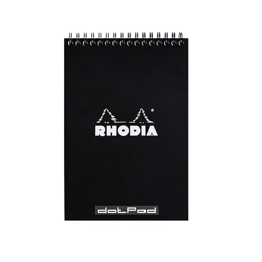 Rhodia Classic Spiral Black Notepad - A5, Dotted