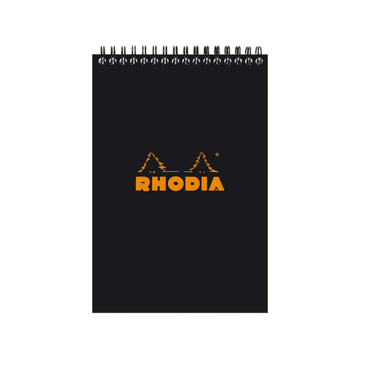 Rhodia Classic Spiral Black Notepad - A5, Ruled