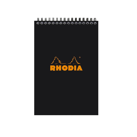 Rhodia Classic Spiral Black Notepad - A5, Squared