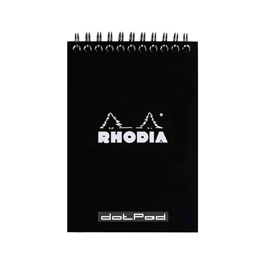Rhodia Classic Spiral Black Notepad - A6, Dotted 1
