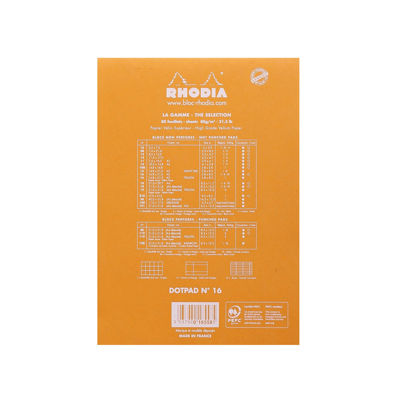 Rhodia No.16 Orange Notepad - A5, Dotted 3