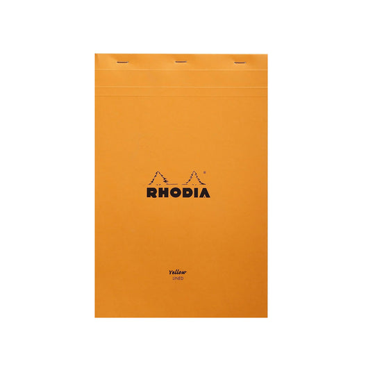 Rhodia No.19 Orange Notepad with Yellow Paper - A4+, Ruled