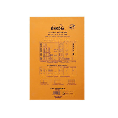 Rhodia No.19 Orange Notepad with Yellow Paper - A4+, Ruled 3