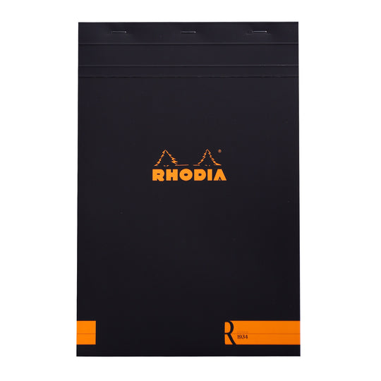 Rhodia No. 19 Black Notepad - A4+, Ruled
