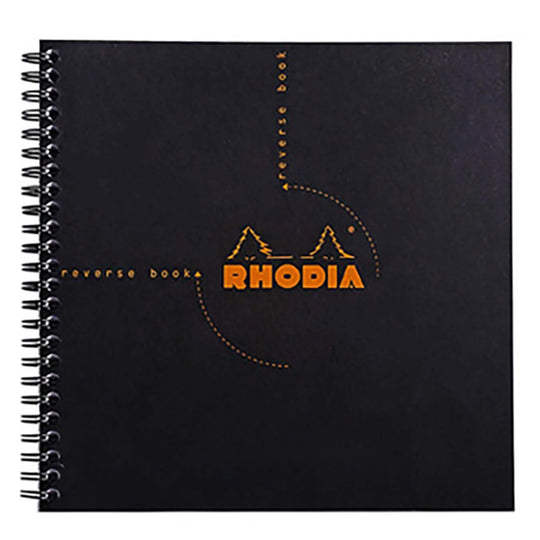 Rhodia Reverse Large Ruled Notepad, Black - Spiral