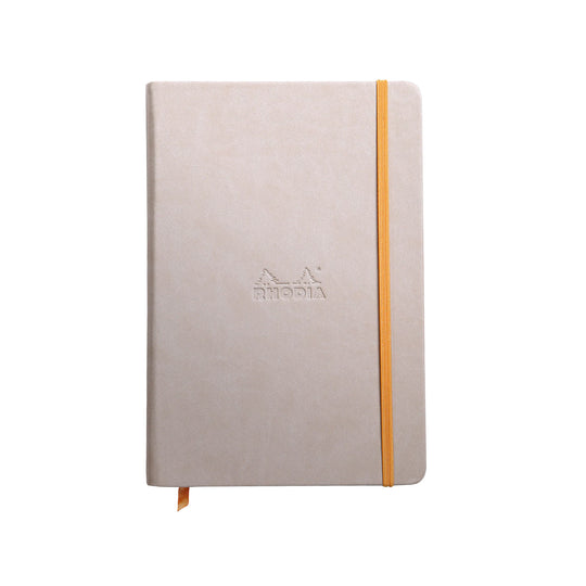 Rhodiarama Hard Cover Beige Notebook - A5, Ruled
