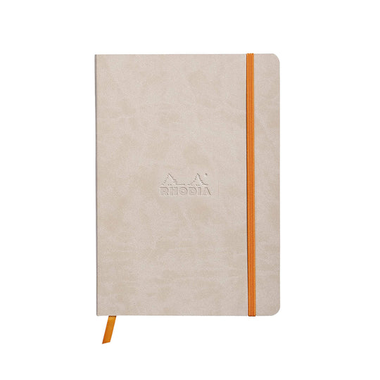 Rhodiarama Soft Cover Beige Notebook - A5, Ruled
